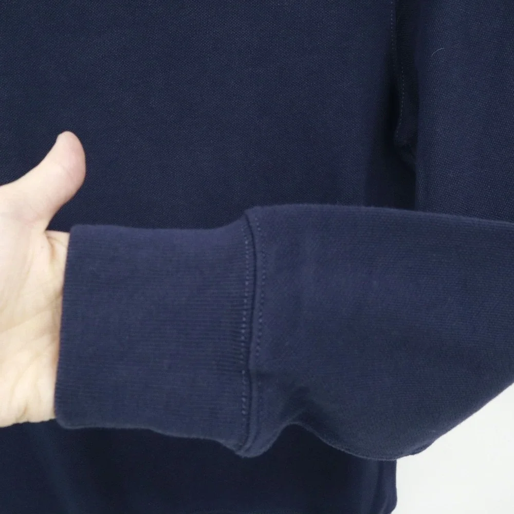 J. Crew Piqué‎ Fleece Sweatshirt Men XS Blue Preppy Academia Collegiate Classic